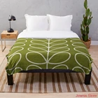 Одеяло ORLA KIELY с линейным стержнем, зеленое флисовое художественное одеяло для взрослых и детей, теплое покрывало для кровати, покрывало для новорожденных, подарочное