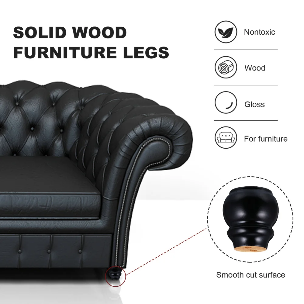 

4 Pcs Durable Furniture Legs Wood Replacement Leg for Coffee Table Cabinet