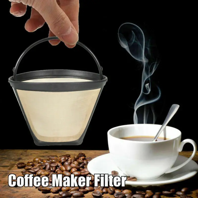 

1PC Reusable Coffee Filter Stainless Steel Kitchenware Cone-Style Coffee Filter With Kitchen Accessories