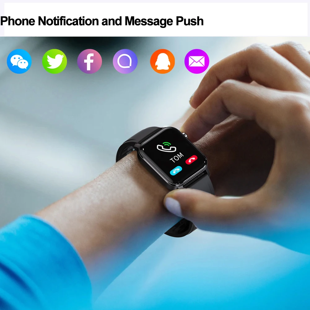 

HUHOT M2 Smart Watch 1.4 inch Full Touch Screen Fitness Tracker Message Push Heart Rate Sleep Monitor Smartwatch