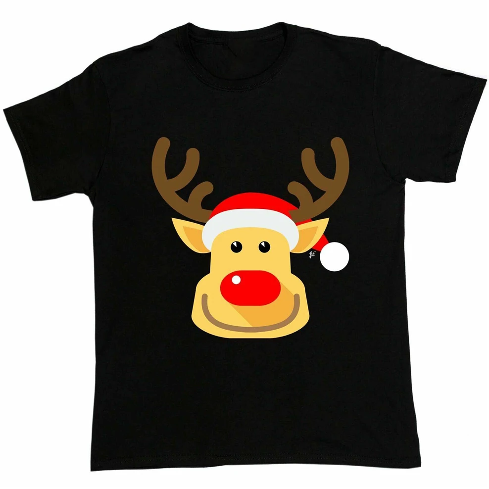 Дерзкая улыбка Рудольф красный нос Олень Мужская футболка размера плюс |