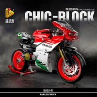 panlos motorbike seris chic block motorbike building blocks for toys model sets 803pcs bricks high tech toys