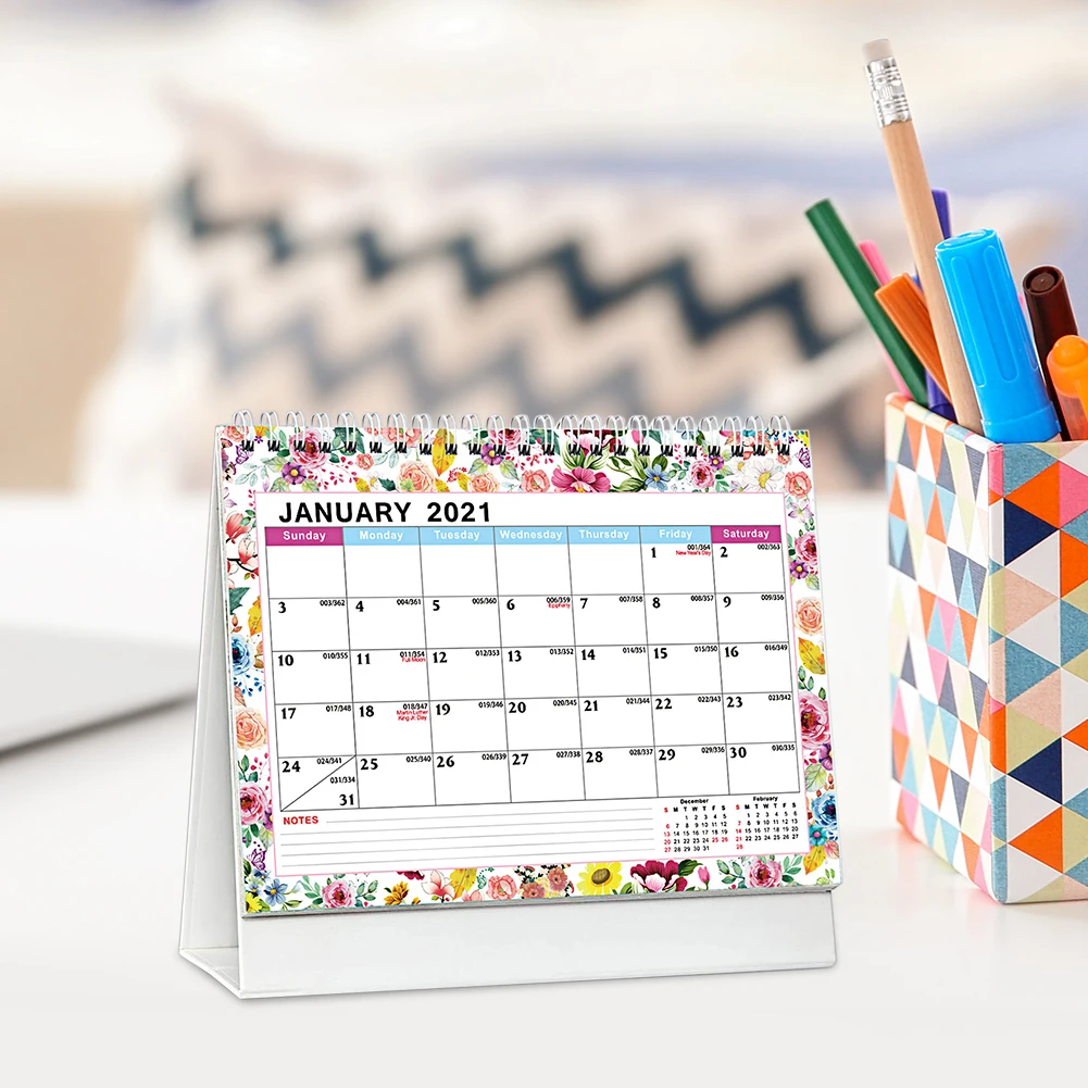 

Multifunctional Desk Calendar 2021 Creative Desktop Ornaments New Year Work Note Plan Household Table Countdown Schedule