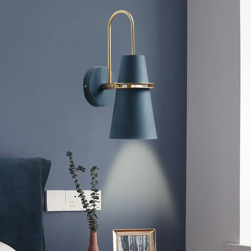 

Modern Nordic LED Sconce Home Decoration Wall Lamp Bedroom Fixture Indoor Bedside Lighting Bathroom Vanity Light Fixture Horn