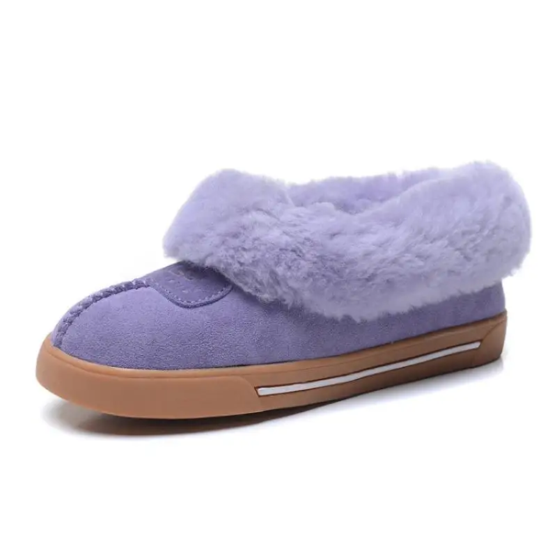 

Swyivy Genuine Leather Snow Boots Woman Slip On Winter Shoes 2020 Female Wool Fur Ankle Boots Platform Winter Shoes for Women