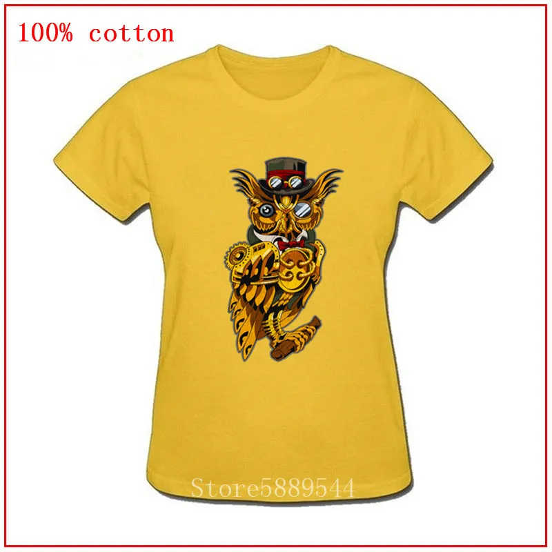 Элегантная Милая футболка в стиле стимпанк с совой модная брендовая одежда 2020