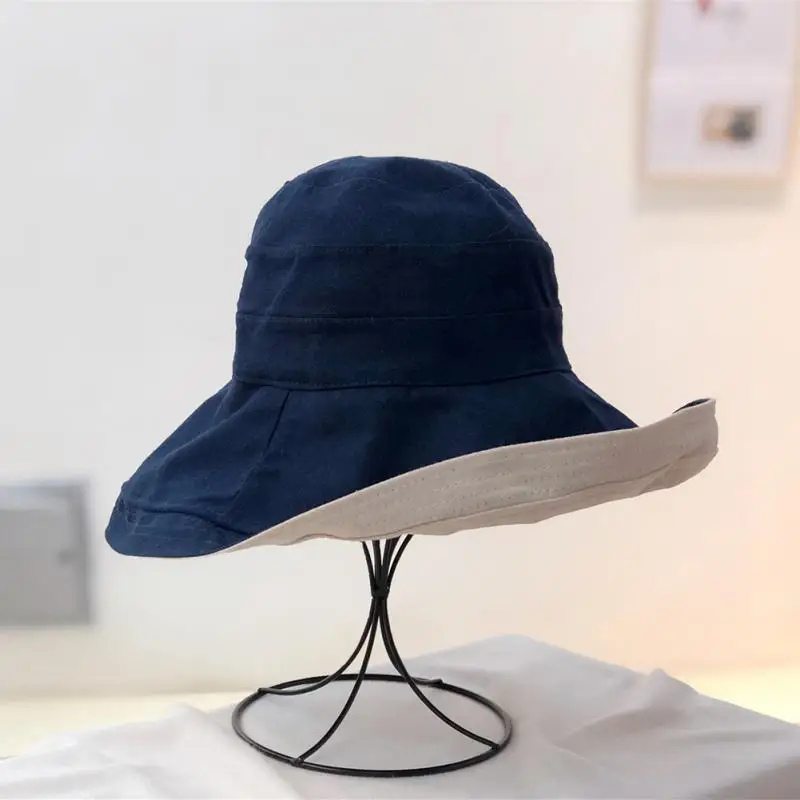 

Summer Fashion Casual Cycling Foldable Bucket Hat Travel Gift Wide Brim Solid Soft Outdoor Sports Sun Protection Beach Hat Women