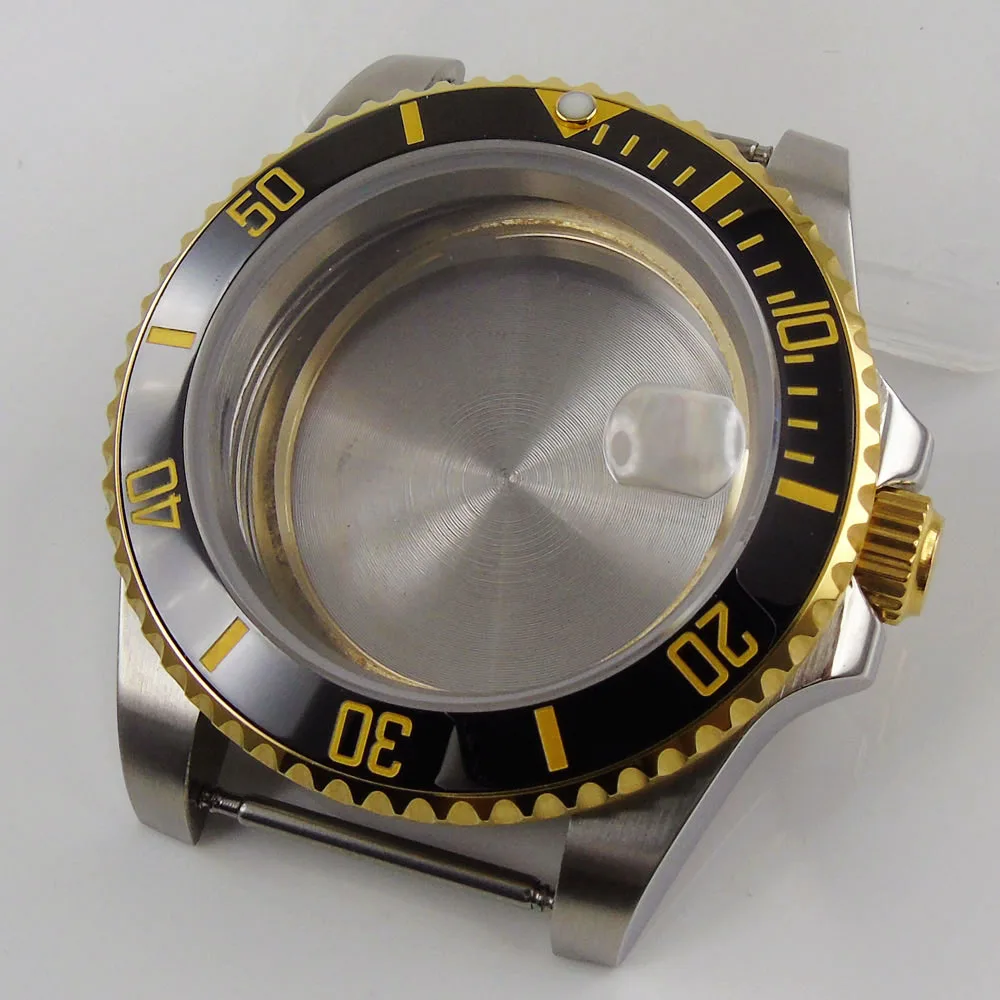 

40mm sapphire glass ceramic bezel watch case fit nh35 miyota 8215 movement