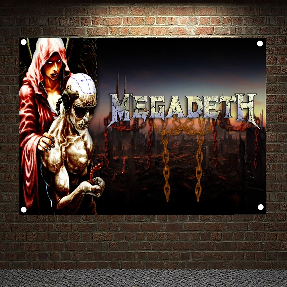 

Rock Band Posters Banners & Flags Scary Bloody Heavy Metal Music Poster Tapestry Hanging Painting Background Decor Cloth U