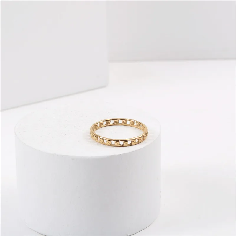Joolim высокого класса 18K Золото PVD модные тонкие цепи кольца для женщин из