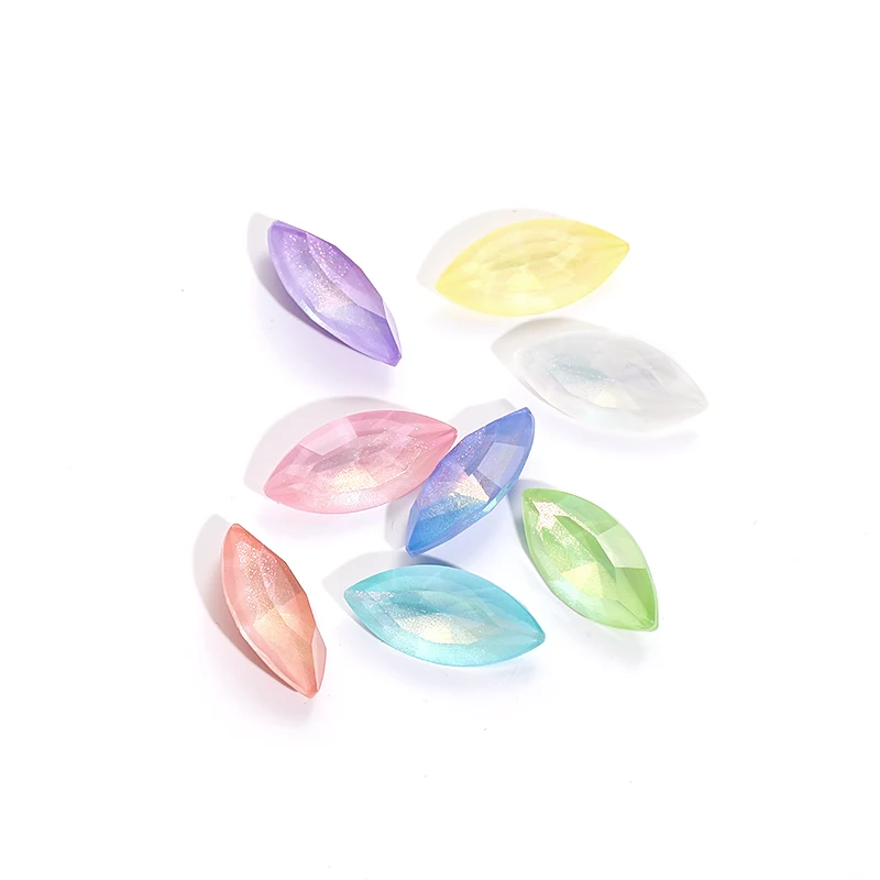 

7x15MM Navette Crystals Colorful Decorative Stone All Match Self Adhesive Gems Horse Eye Rhinestone Leaf Beads Glue On Patch