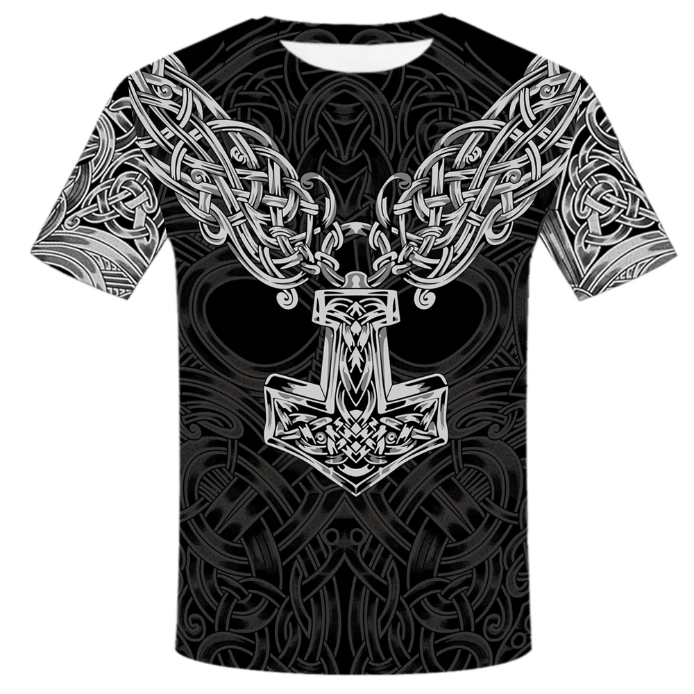 

Viking Men's T-Shirt Men's Hip Hop 3D Shirts O-Neck T Shirt Summer Fashion Tops Women Clothing Large Size Street Clothing