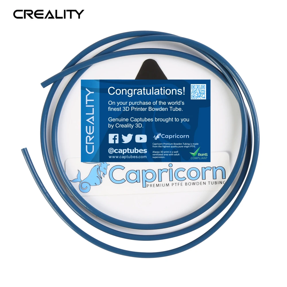 100% Оригинальный трубчатый фитинг CREALITY Capricorn Bowden PTFE для 3D принтера |