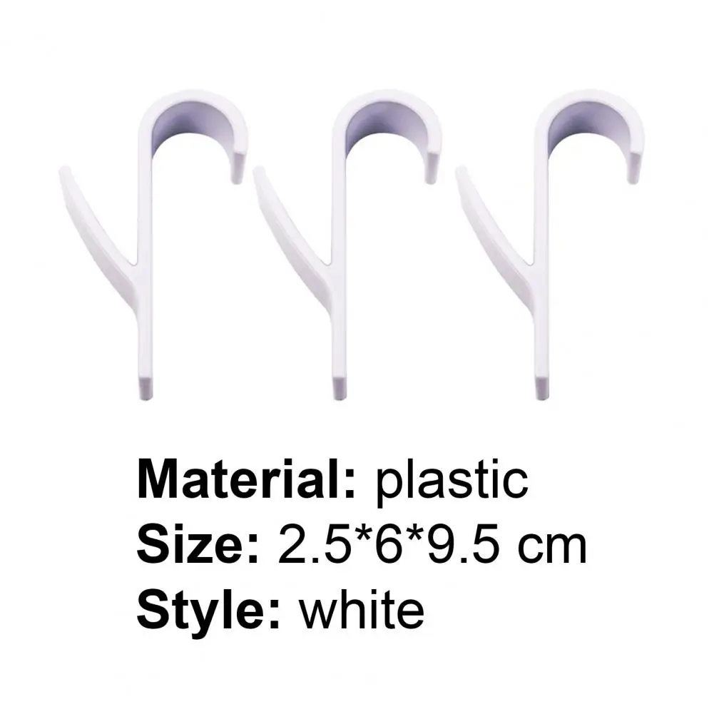 

6Pcs Towel Hooks Good Load-bearing Convenient Plastic Drying Clothes Organizer Hangers for Bathroom