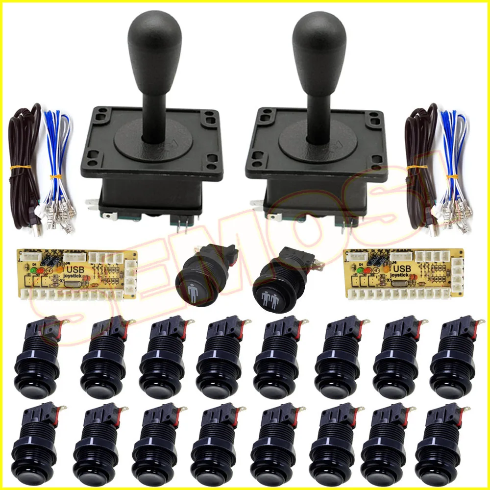 Kit 5 BianLian аркадный джойстик DIY Kit аркадная машина для пришивки пуговиц контроллер комплект включает нулевую задержку USB энкодер для Raspberry Pi - Цвет: Kit 5