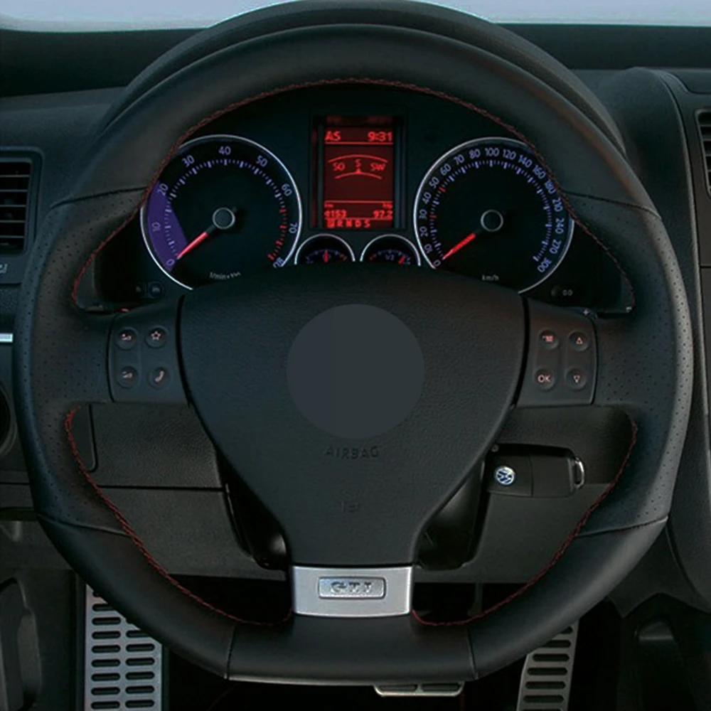 Чехол рулевого колеса автомобиля DIY черная замша для Volkswagen VW Golf 7 GTI R MK7 Polo Scirocco
