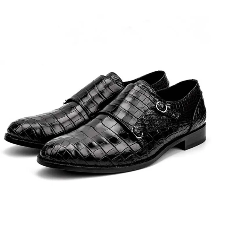 

yinshang crocodile Leather shoes male youth new Slip-on men shoes crocodile men shoes British Business Soft leather shoes