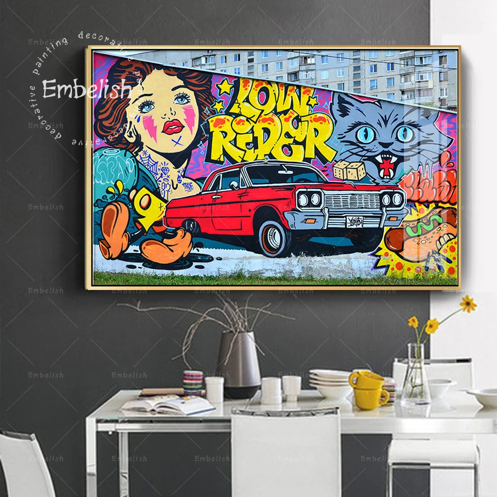 

Embelish 1 Pieces Abstract Graffiti Street Artworks For Modern Home Decor HD Print On Canvas Oil Paintings Living Room Pictures