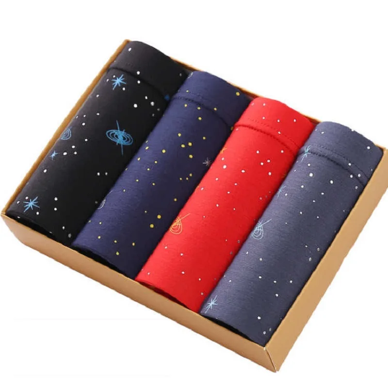 Трусы боксеры мужские 4 шт./лот модал дышащие удобные мягкие шорты пикантное