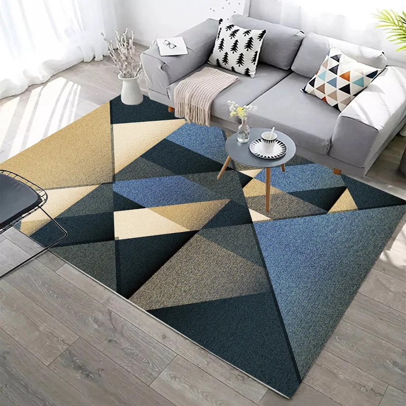 

New Geometric Anti-slip Carpet Bedroom Bedside Bay Window Floor Mats for Living Room Home Decoration Area Rug Indoor Printed Pad