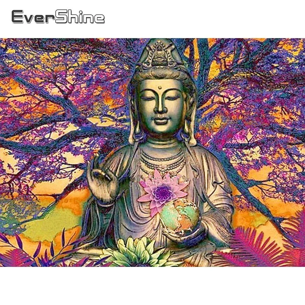 EverShine 5D DIY Diamond Painting Buddha Picture Of Rhinestones Embroidery Sale Religion Mosaic Home Decoration | Дом и сад