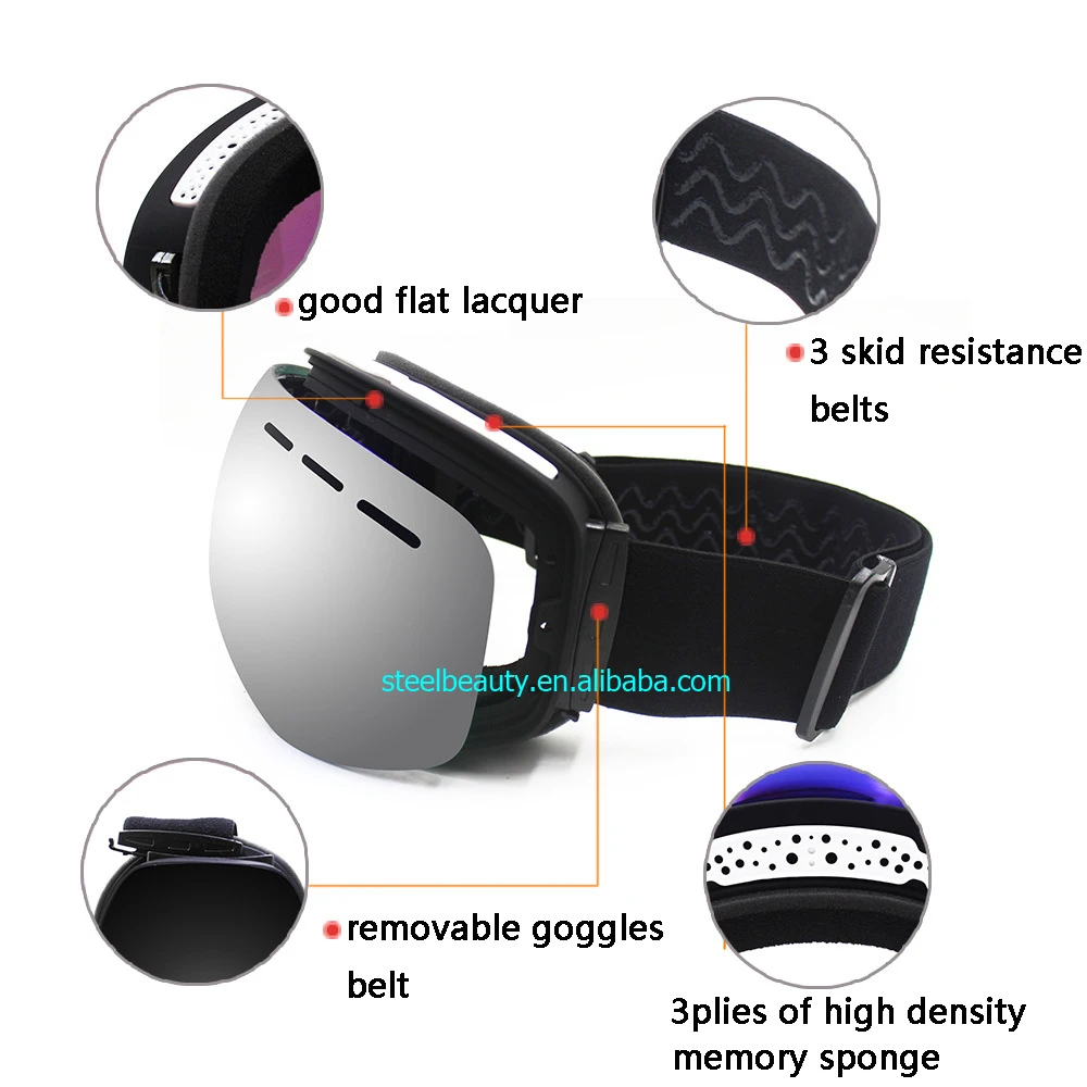 

15days free return ski goggles good quality dual layers antifog ski goggles dismountable goggles