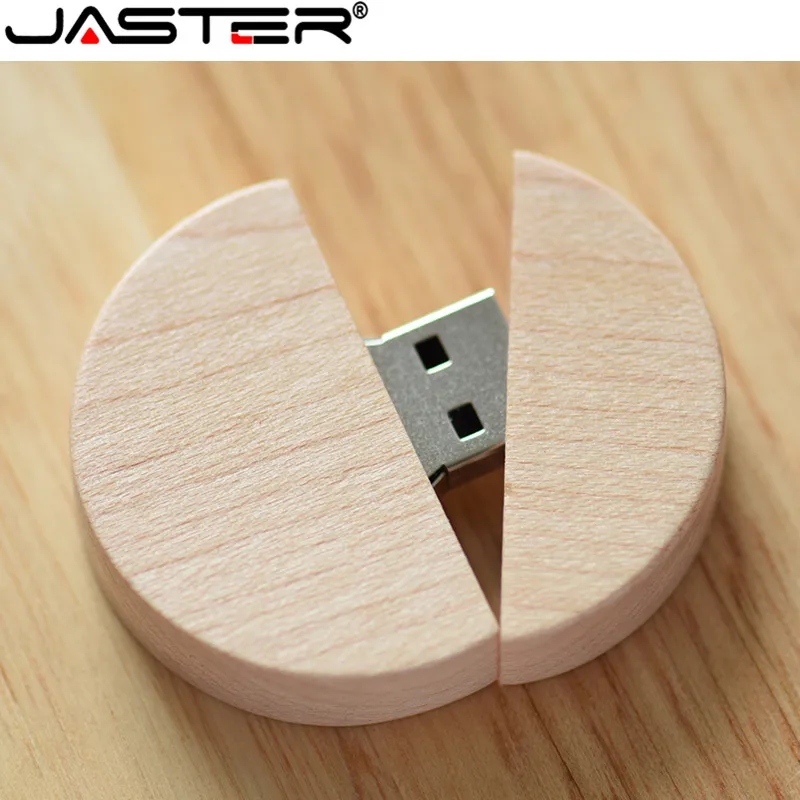 USB флеш накопитель JATSER с круглым корпусом деревянный 4/64 ГБ 2 0|USB флэш-накопители| |