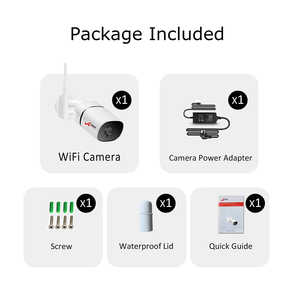 ANRAN 1080P IP камера Wifi наружная Водонепроницаемая 2.0MP камера безопасности Встроенный слот для sd-карты беспроводная камера наблюдения аудио