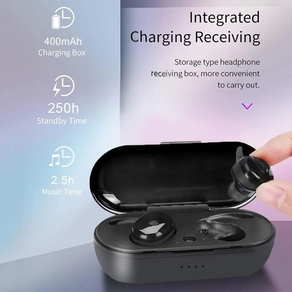 Новые наушники-вкладыши TWS с беспроводной bluetooth5.0 наушники зарядный чехол 6D Шум