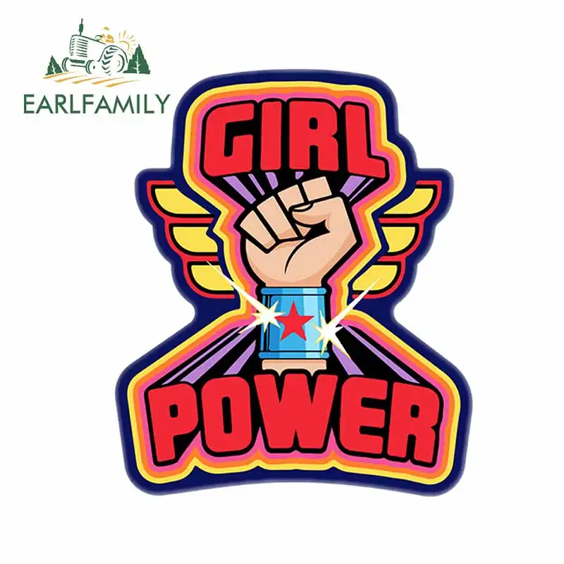 

EARLFAMILY 13cm x 10.9cm Funny Girl Power Fist Decal Rear Windshield Vinyl Trunk Window Car Sticker