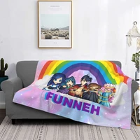 itsfunneh krew game blanket bedspread bed plaid sofa bed anime plaid picnic blanket luxury beach towel