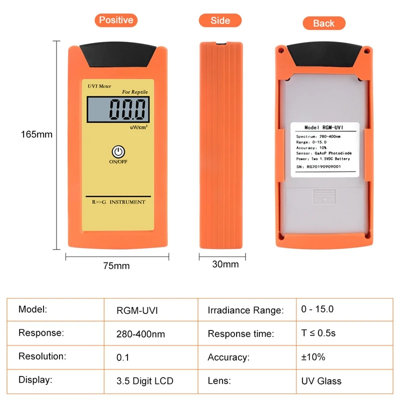 Digital UVI Meter ± 10% REF. NIST High Precision Sun Index Tester Intensity Photometric Measurement Tool | Инструменты
