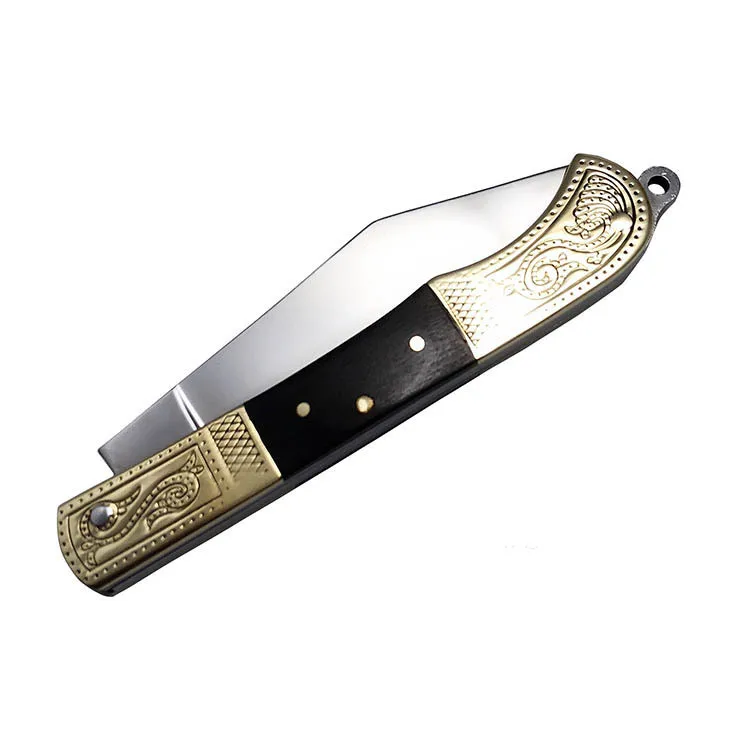 Тактический 55HRC высокопрочный медный нож для выживания с цветной деревянной