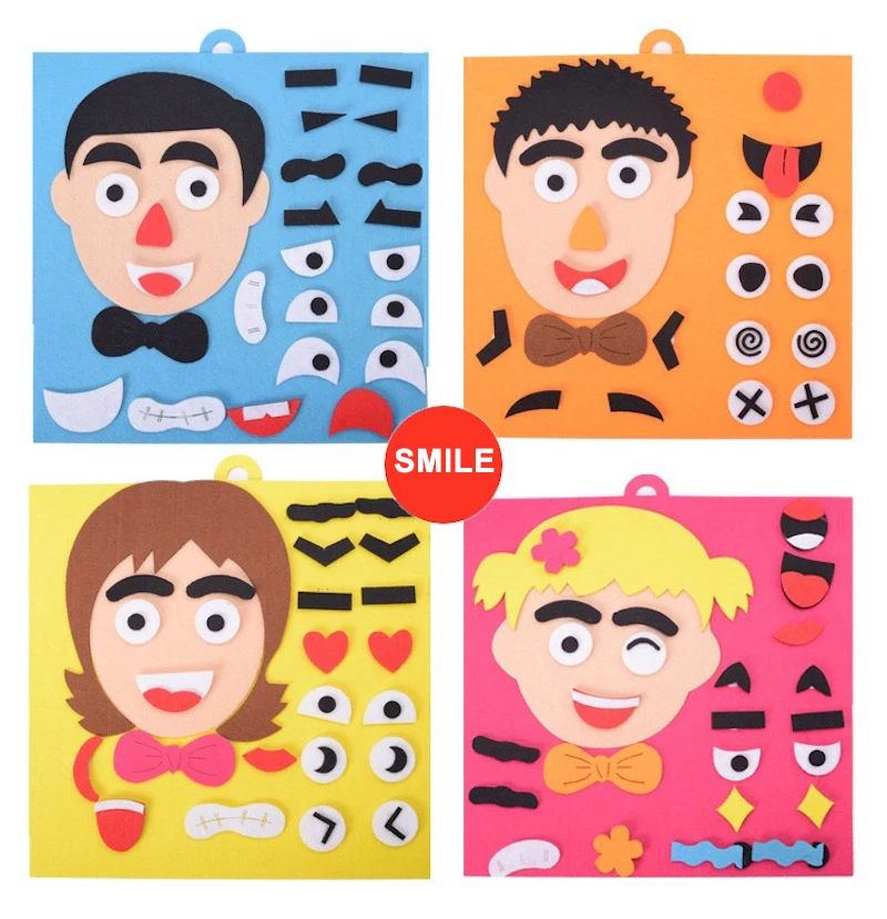 Children Recognition Training EVA 3D Parents and Kids Five Sense Organs DIY Assembling Puzzles Jigsaw 1 Set Educational Toys