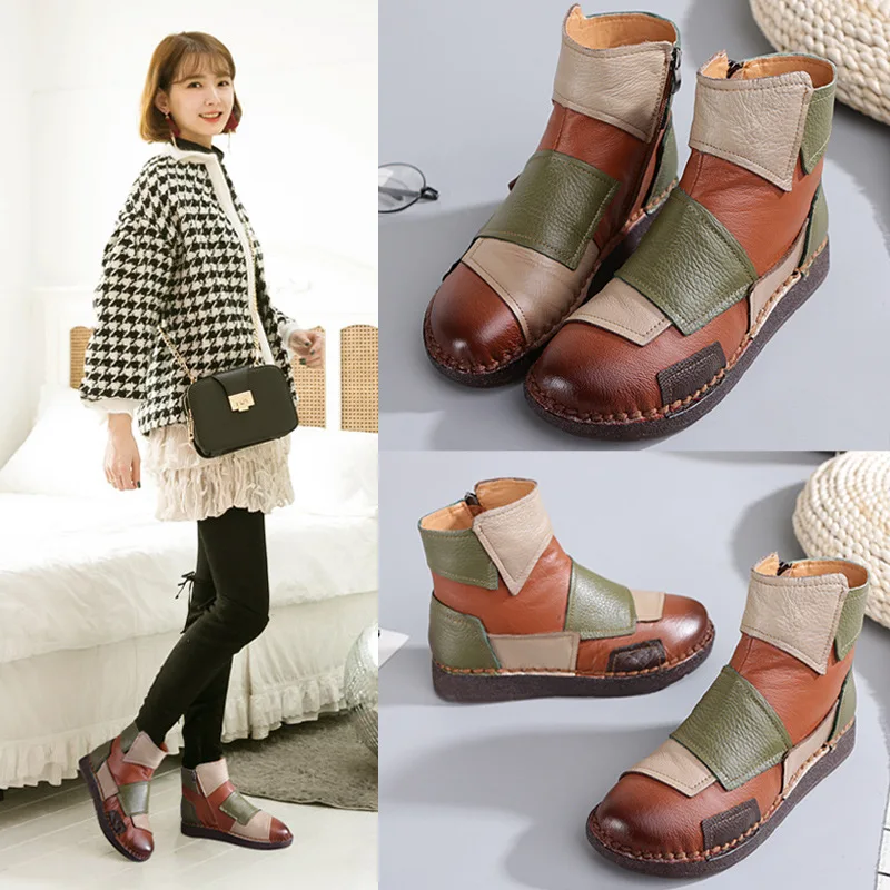 Gykaeo/женские ботинки на мягкой подошве в стиле ретро женская повседневная обувь