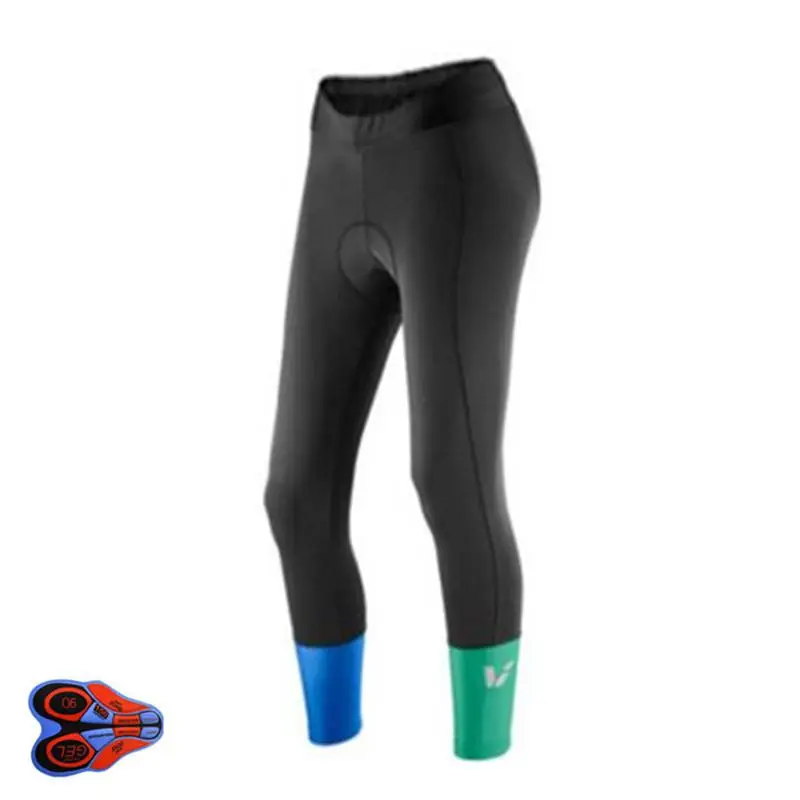 Женские велосипедные брюки LIV черные/красные с гелевыми вставками 9d длинные