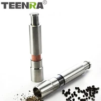 teenra thumb push pepper grinder stainless steel salt and pepper mill spice sauce grinders manual spice jar kitchen accessories