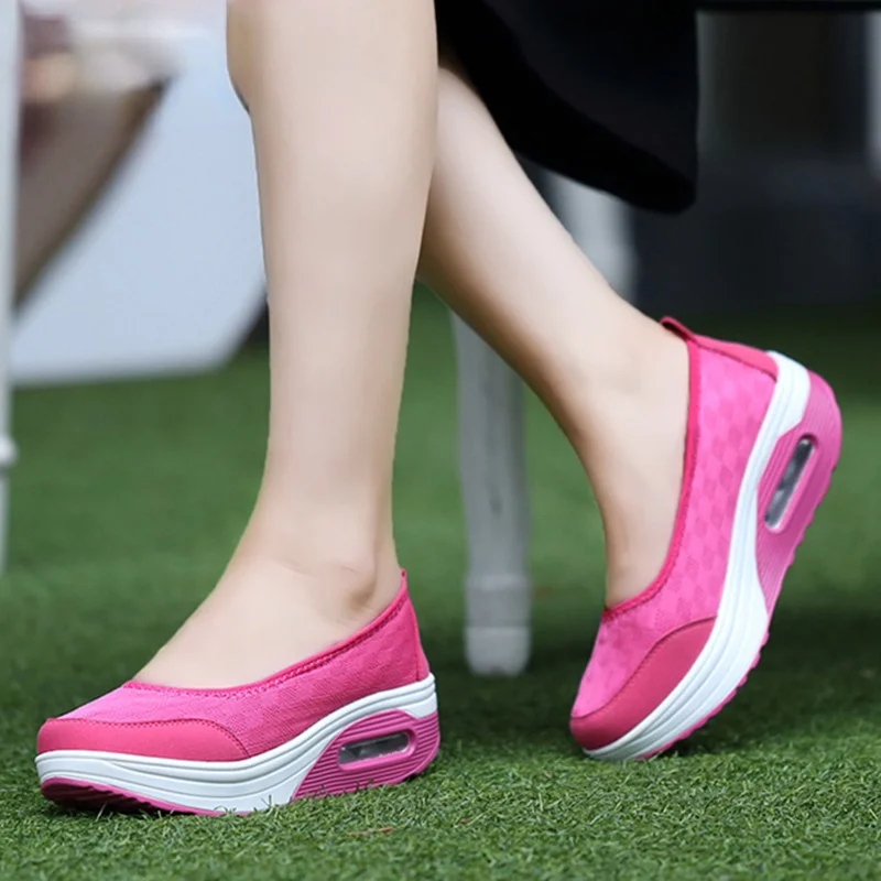 

Women Platform Shoes Woman Lady Flat Casual Shallow Breathable Shoes 2020 New Summer Slip on Comfortable Lace Black Fabric Shoes