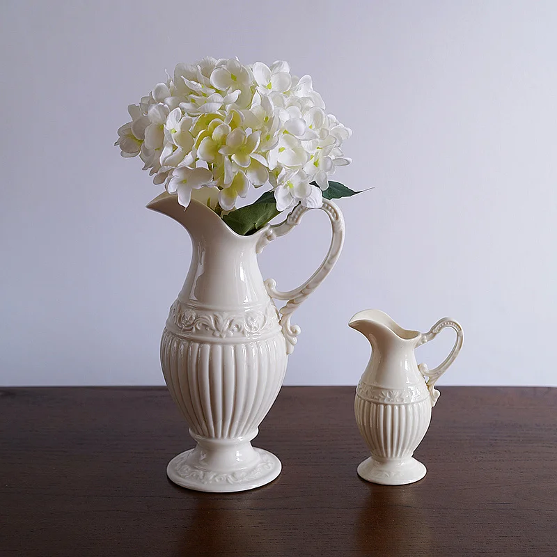 

European Art Vase Retro Ceramic Vintage Ornaments Vintage Flower Pot White Living Room Decoracion Casa Moderna Decoration ED50HP