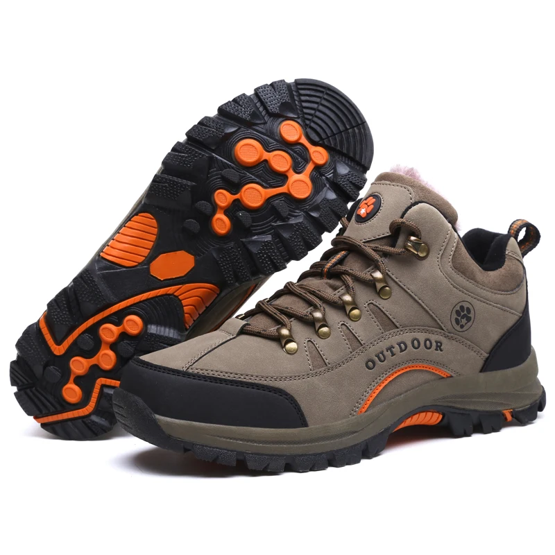 

Men's and women's outdoor leisure sports hiking shoes, hiking boots, couples non-slip wear-resistant plus velvet warm shoes