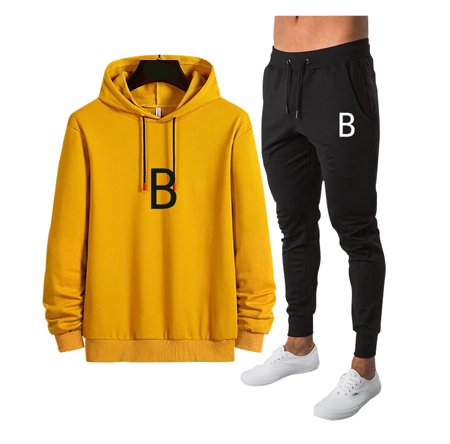 

2021Tracksuit Men Fashion Hoodies Men Suits Brand Sets Men Sweatshirts+Sweatpants Spring Autumn Hooded Pullover