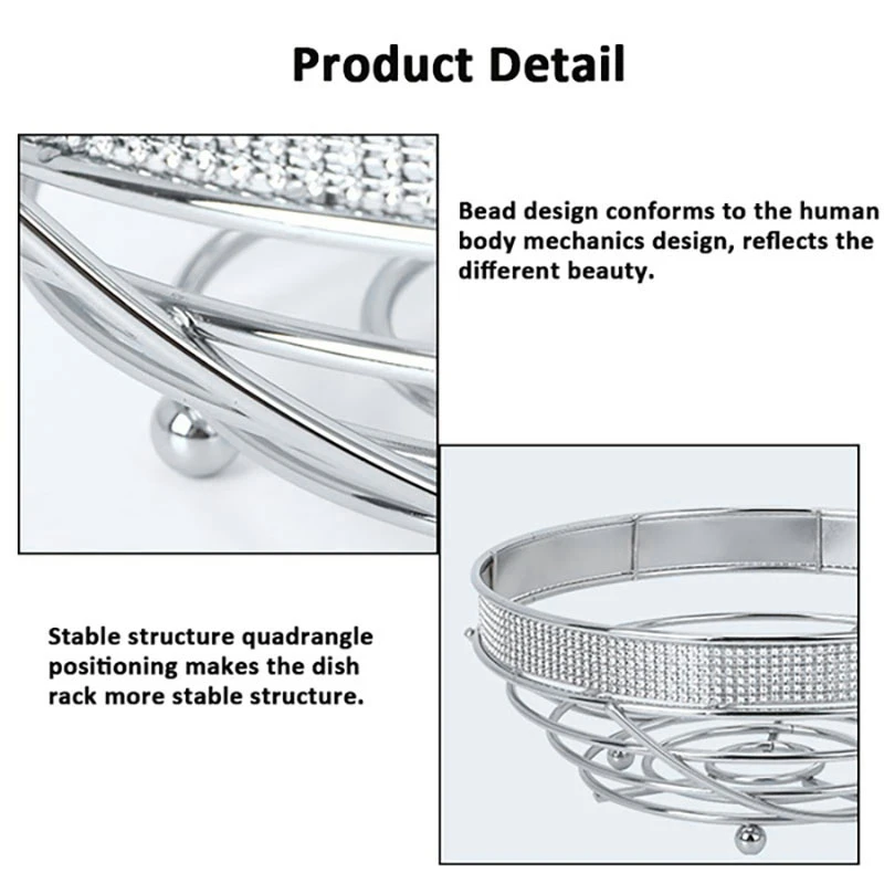 

Creative Wrought Iron Fruit Basket Banana Hook Hook Metal Wire Basket with Craft Flashing Diamond Post