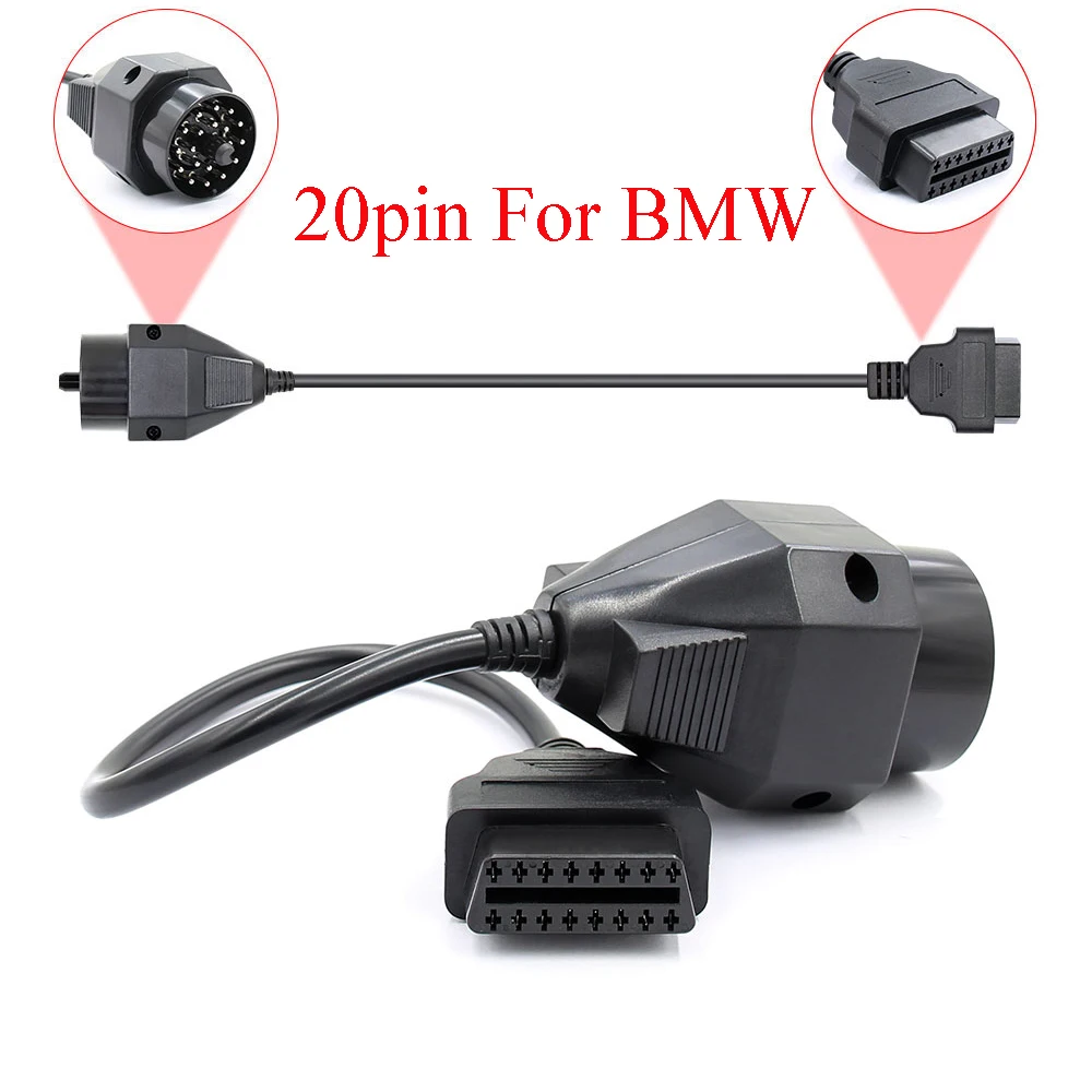 1 шт. OBD OBDII диагностический адаптер для BMW 20 pin к OBD2 16 PIN Женский Разъем