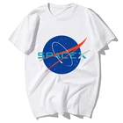 Крутая футболка spacex с знаком агента вселенной, мужская летняя новая белая повседневная мужская футболка с коротким рукавом, уличная одежда унисекс