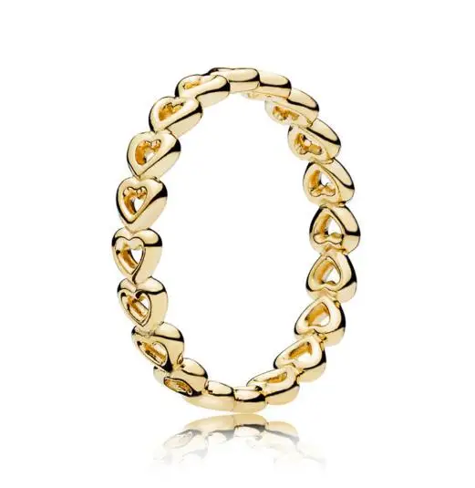 

925 Sterling Silver Shine Linked Love Pan Ring For Women Engagament Wedding Anniversary Party Gift Fashion Jewelry