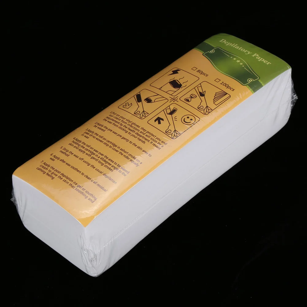 100 листов одноразовой бумаги для депиляции ног рук подмышек удаления волос