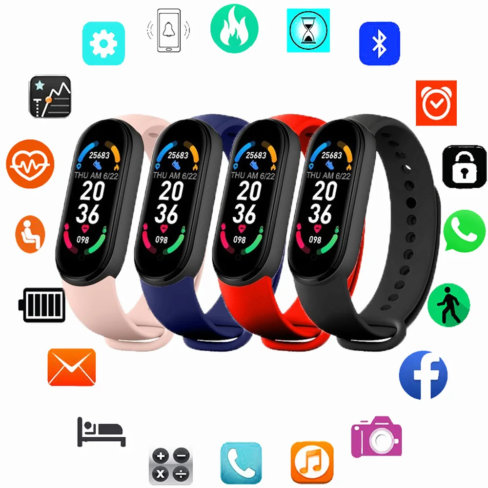 

M6 Smart Bracelet Watches Men Women Smart Watch Heart Rate Fitness Tracking Sports Smart Band 6 For Android iOS Smartwatch