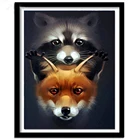 Набор для вышивки крестом 5D енот и лиса, алмазная живопись сделай сам, рукоделие, алмазная вышивка, стразы, домашний декор, любимый подарок