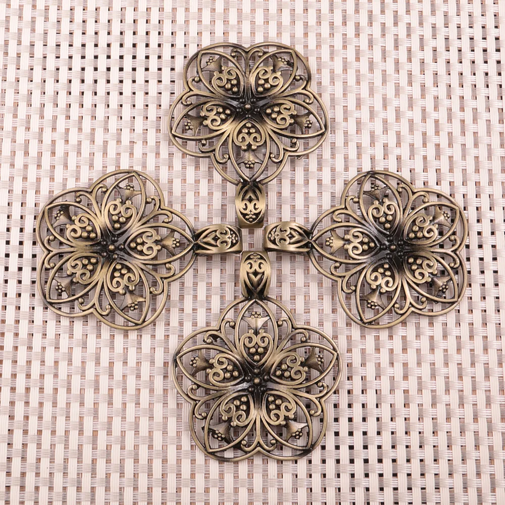 

Zinc Alloy Hollow Flower-shaped Double Phoenix Metal Pendant, Charms for Jewelry Making, Handmade DIY Necklace Accessories