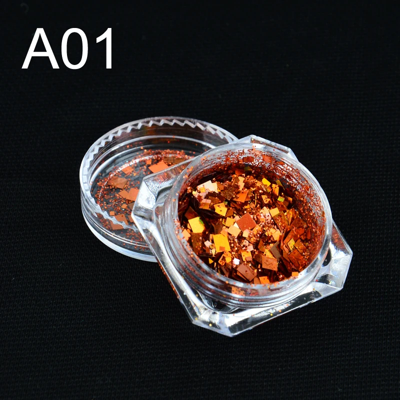 

Square Sparkles Nail Glitter Mix Nail Art Powder Sequins Flakes Mermaid Holographic Decorations